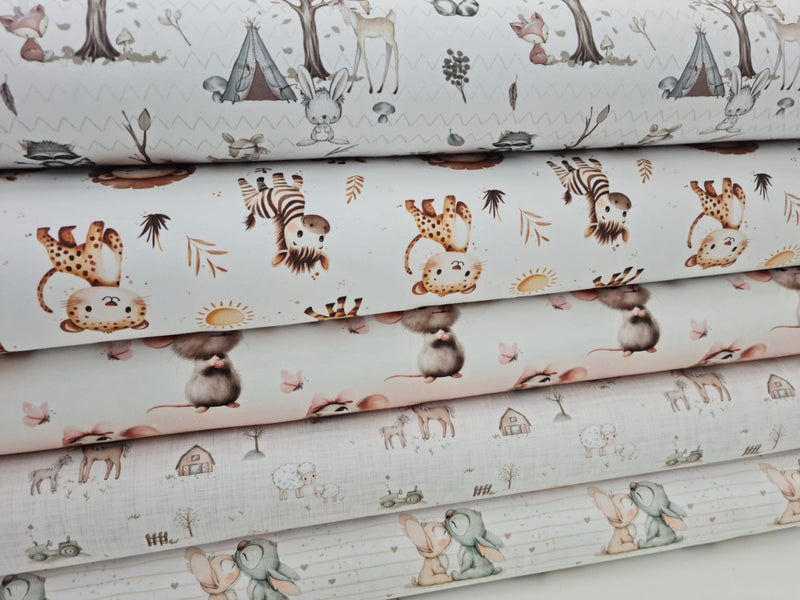 Baumwolljersey "Bärchen und Gänseblümchen" – Eigenproduktion – ab 10 cm