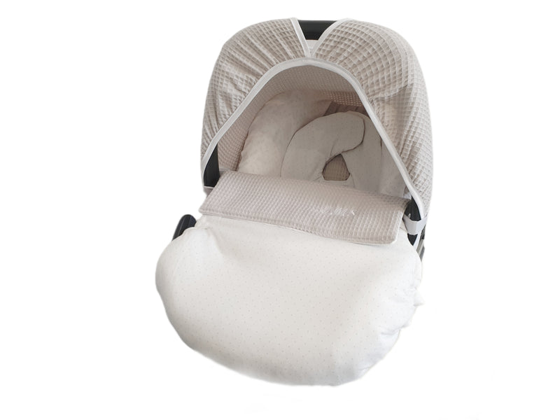 Maxi Cosi Babyschalenbezug, Ersatzbezug oder Spannbezug grau  Tupfen von Atelier MiaMia
