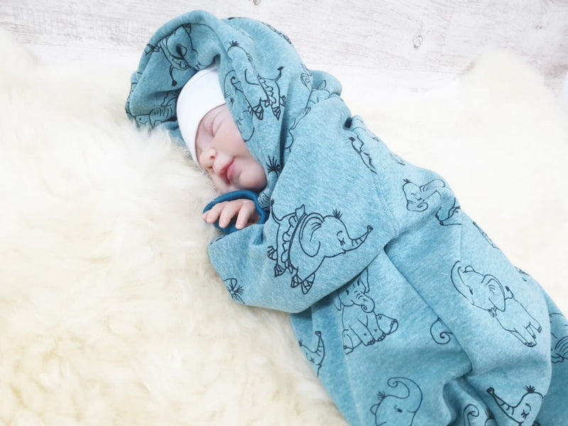 Atelier MiaMia - overall baby child from 50 to 110 designer wellness overall elephant blue alpine fleece 26