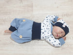 Coole Pumphose oder Babyset Waffeljersey Blau 95 von Atelier MiaMia